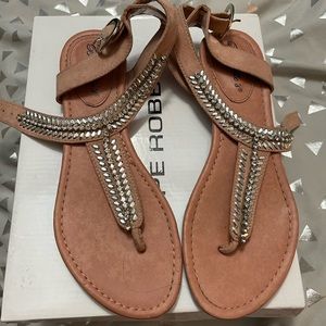 Blush colored bling comfortable stylish sandals